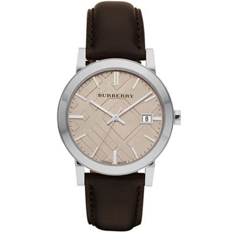 burberry bu9011 men's quartz fawn dial brown leather strap|Burberry BU9011 Fawn Dial Brown Leather Men's Watch.